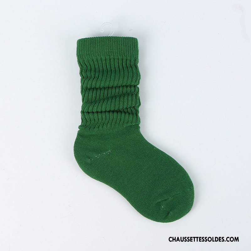Chaussettes Mi Hautes Fille Matelassé L'automne Femme Le Nouveau Enfant Bébé Vert