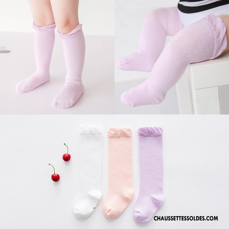 Chaussettes Mi Hautes Fille Milieu Bébé Coton Bio Bulle Enfant Pure Violet