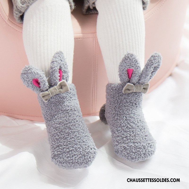 Chaussettes Mi Hautes Fille Milieu Charmant L'automne Enfant Femme Bébé Blanc Gris