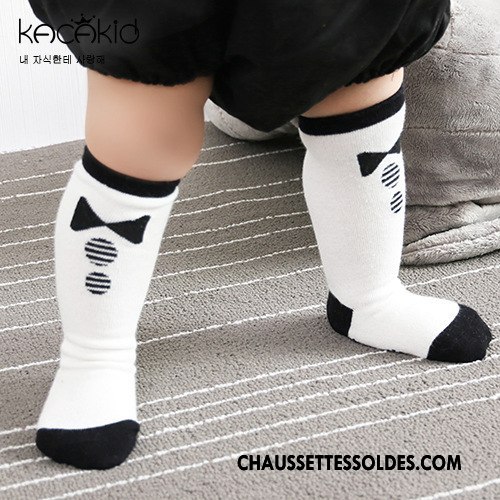 Chaussettes Mi Hautes Fille Milieu Cravate Femme Printemps Vent D'université Enfant Blanc