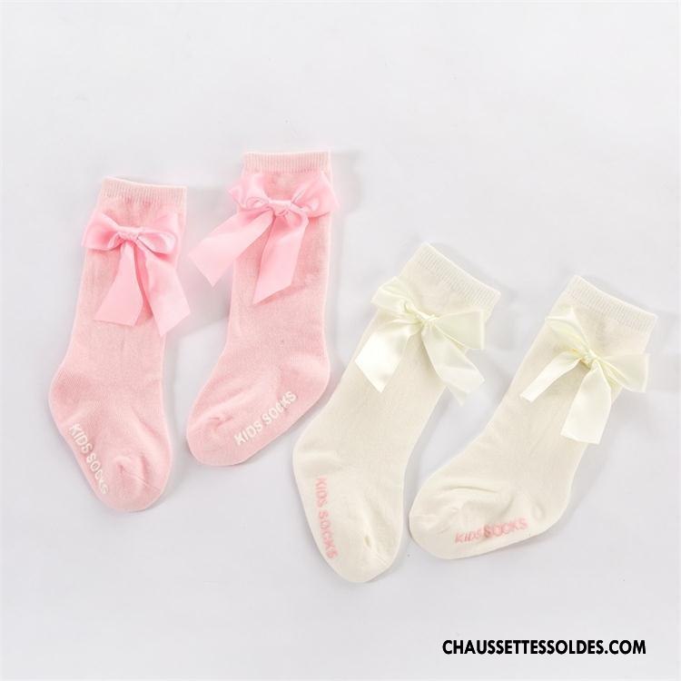Chaussettes Mi Hautes Fille Milieu Papillon Bébé Le Nouveau Princesse L'automne Jaune Clair