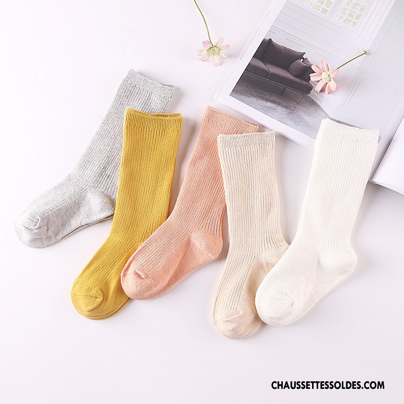 Chaussettes Mi Hautes Fille Rayé Femme Thermiques Le Nouveau L'automne Beige Blanc