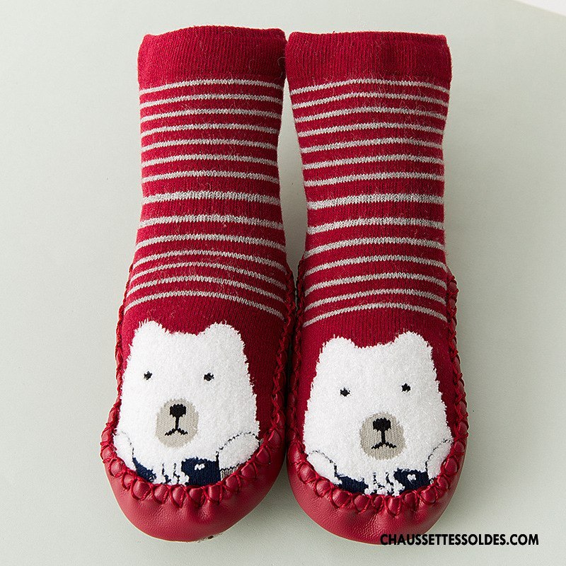 Chaussettes Mi Hautes Fille Renforcé Bébé Terry Enfant Homme Dessin Animé Bordeaux