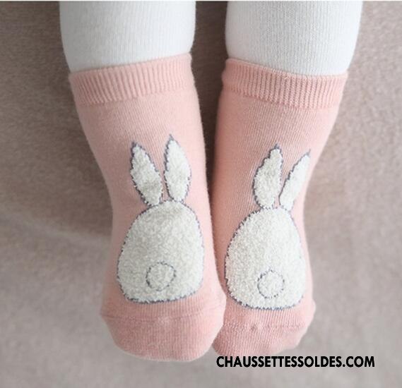 Chaussettes Mi Hautes Fille Renforcé Enfant Bébé Terry Bouche Libre Hiver Rose