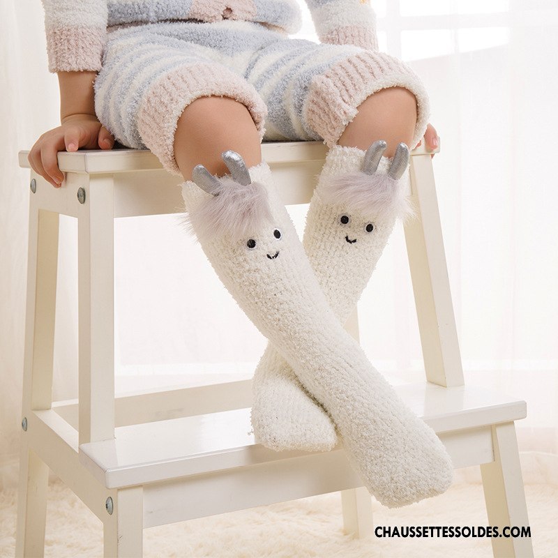 Chaussettes Mi Hautes Fille Renforcé Enfant Dimensionnel L'automne Bébé Hiver Blanc