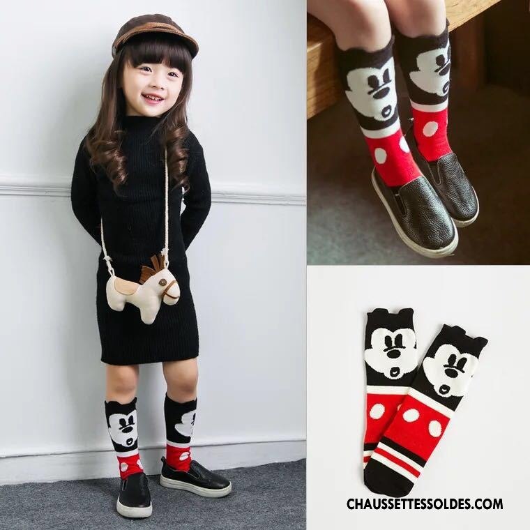 Chaussettes Mi Hautes Fille Respirant Enfant Milieu Printemps 100% Coton Le Nouveau Rouge