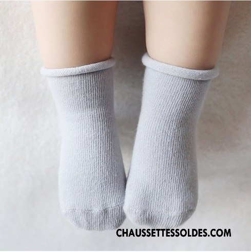 Chaussettes Mi Hautes Garçon Antidérapant Ourlet Le Nouveau Bouche Libre Bébé Enfant Pure Blanc