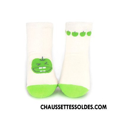 Chaussettes Mi Hautes Garçon Asymétrie Enfant Chaussette Courte Bébé Fruit Chaussettes En Coton Vert