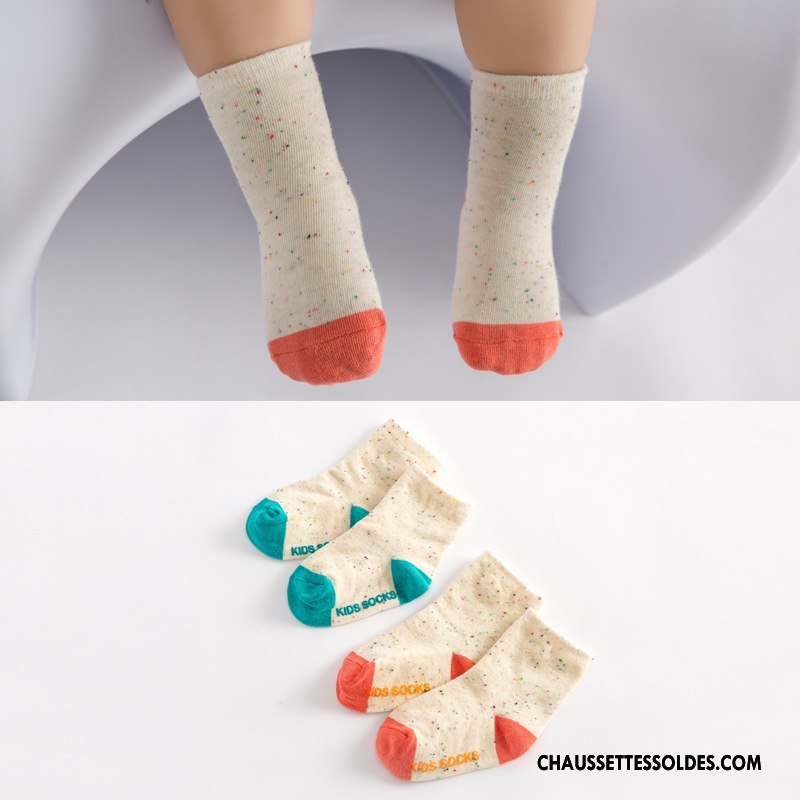 Chaussettes Mi Hautes Garçon Beige Enfant Femme Bébé Chaussette Courte Confortable Jaune