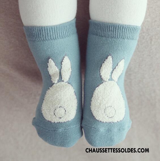 Chaussettes Mi Hautes Garçon Bébé Enfant 100% Coton Bouche Libre Hiver Renforcé Bleu