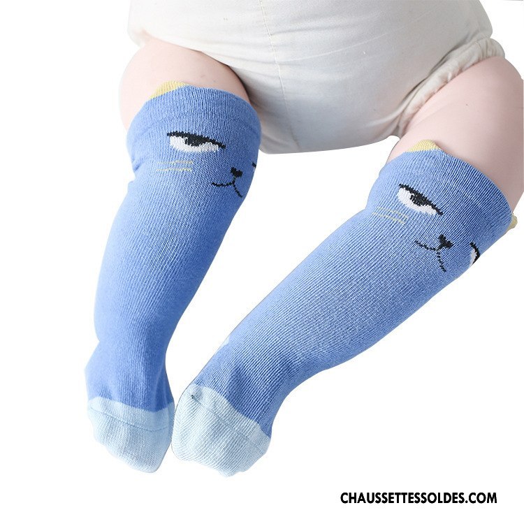 Chaussettes Mi Hautes Garçon Bébé Milieu Printemps Dessin Animé Enfant Dimensionnel Bleu