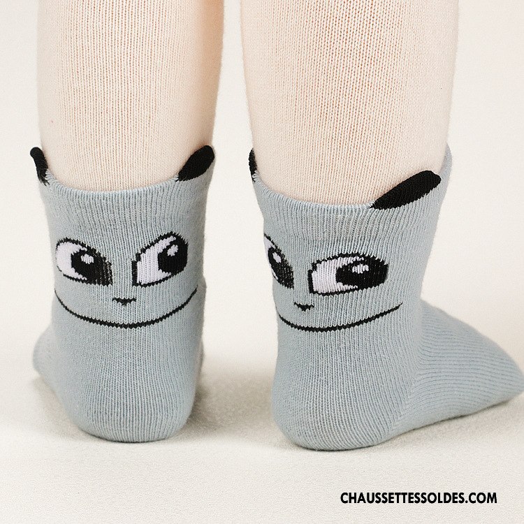 Chaussettes Mi Hautes Garçon Chat Dessin Animé Le Nouveau Chaussettes En Coton Enfant Dimensionnel Bleu