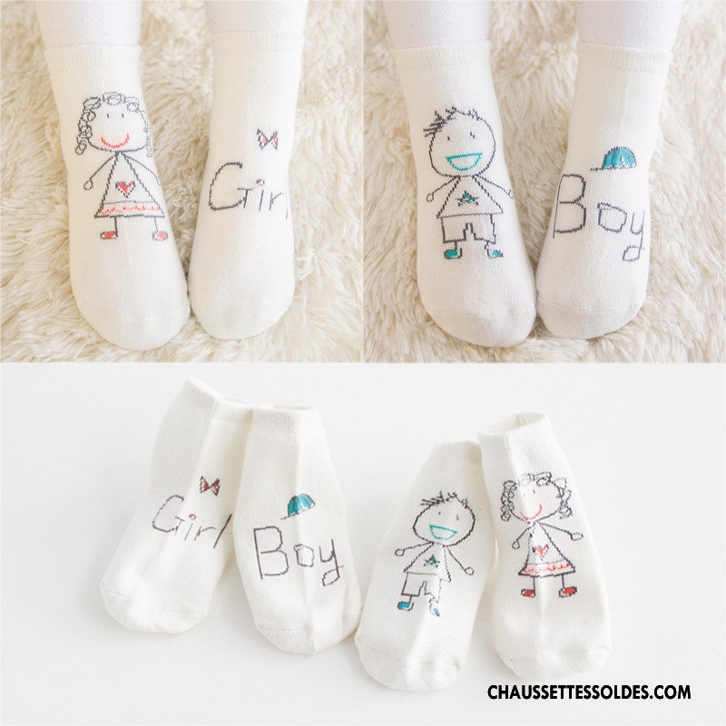 Chaussettes Mi Hautes Garçon Chaussettes En Coton Bébé Asymétrie Fille Hiver Homme Blanc