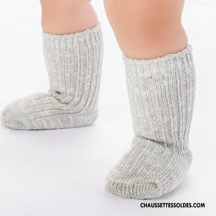 Chaussettes Mi Hautes Garçon De Laine Chaussette Courte Coton Bio Renforcé Enfant L'automne Gris