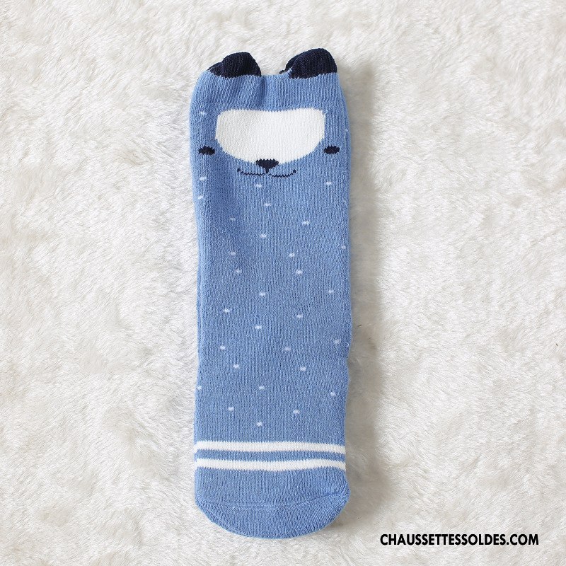 Chaussettes Mi Hautes Garçon Dessin Animé 100% Coton Bébé Thermiques Renforcé Dimensionnel Bleu