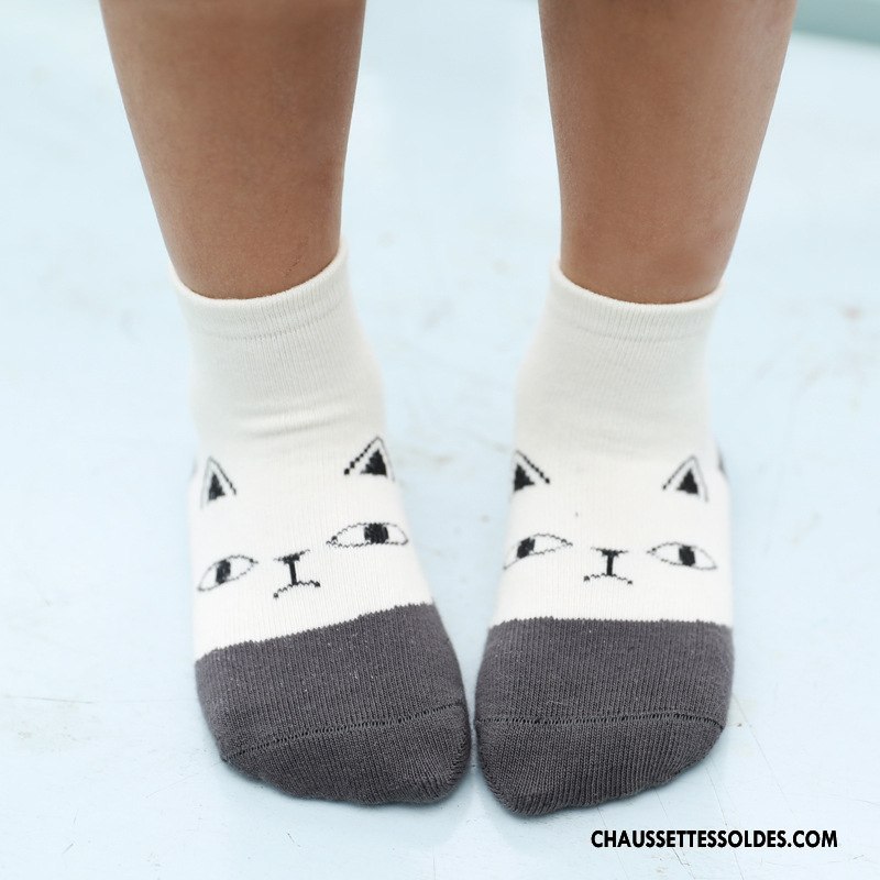 Chaussettes Mi Hautes Garçon Dessin Animé Enfant Chat Lapin Blanc