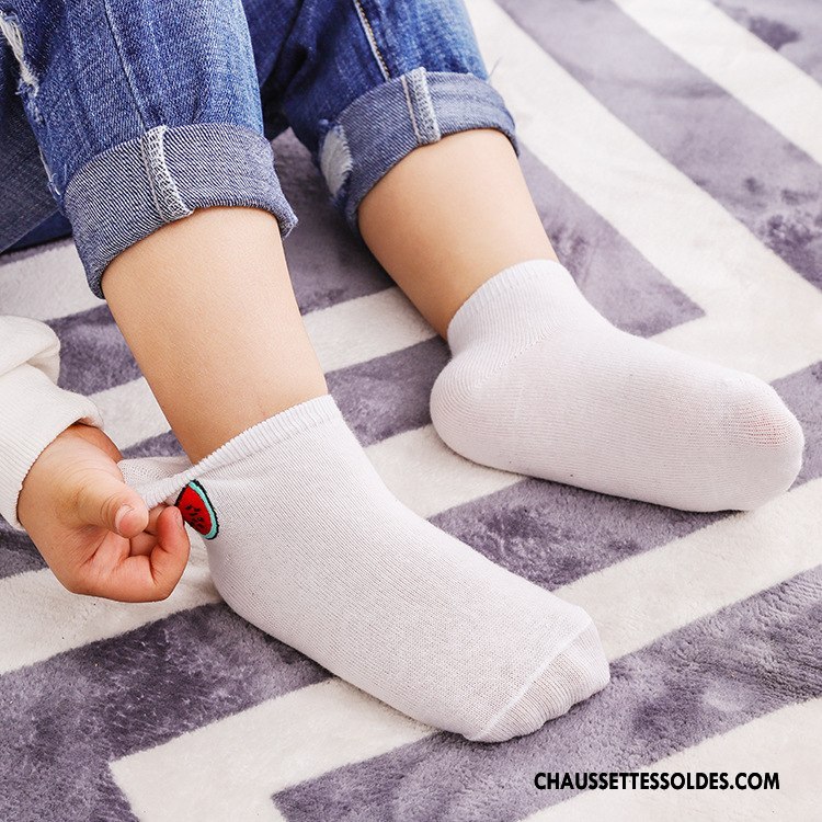 Chaussettes Mi Hautes Garçon Dessin Animé Milieu Chaussettes En Coton Nouvelles Arrivées Confortable Chaussette Courte Blanc