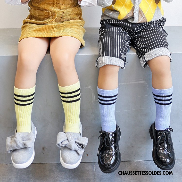 Chaussettes Mi Hautes Garçon Enfant Chaussettes En Coton Milieu Bleu