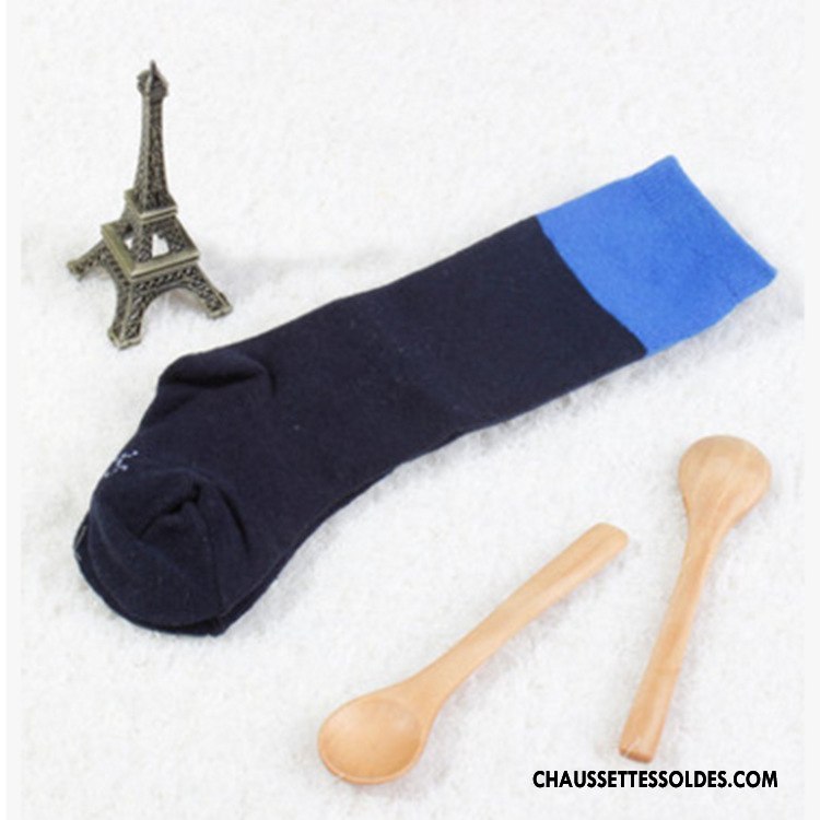 Chaussettes Mi Hautes Garçon Enfant Coton Bio Bébé Milieu Femme Bleu