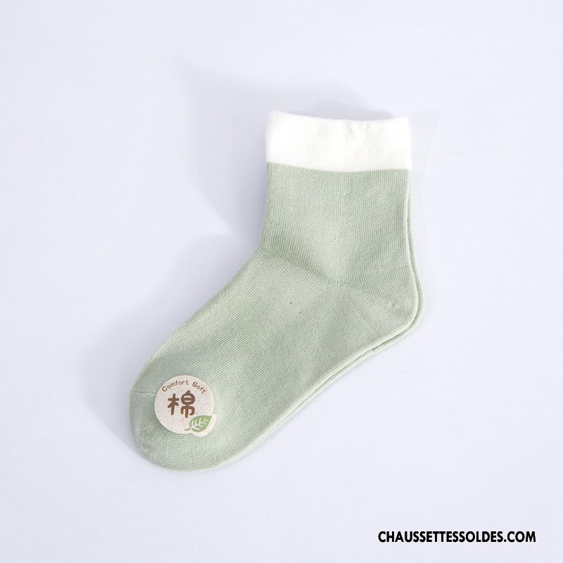Chaussettes Mi Hautes Garçon Enfant Le Nouveau Matelassé Hiver Respirant Femme Pure Vert