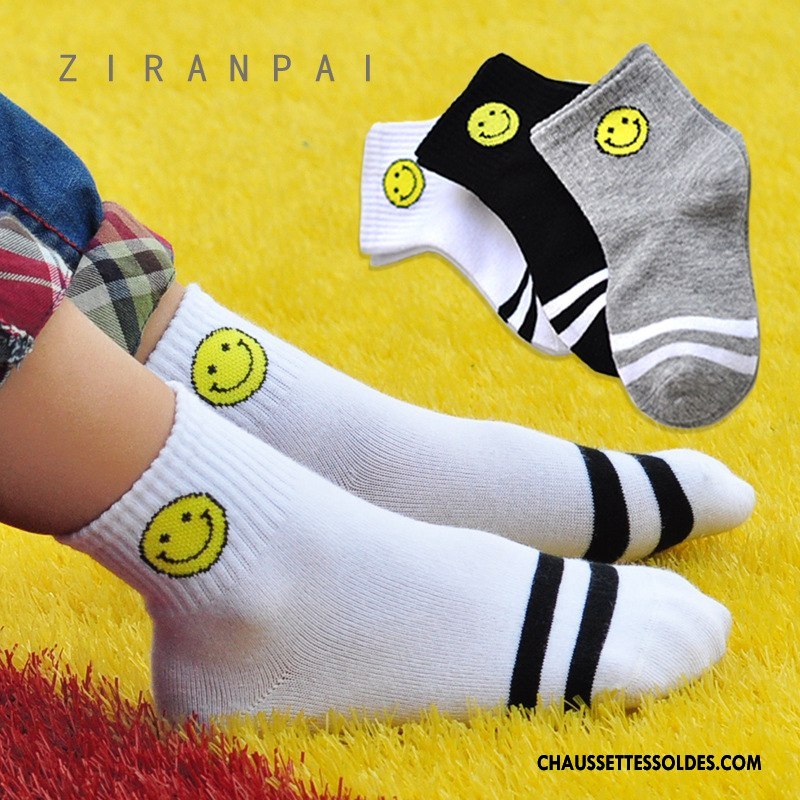 Chaussettes Mi Hautes Garçon Enfant Matelassé Été Rayé Mouvement Coton Bio Blanc