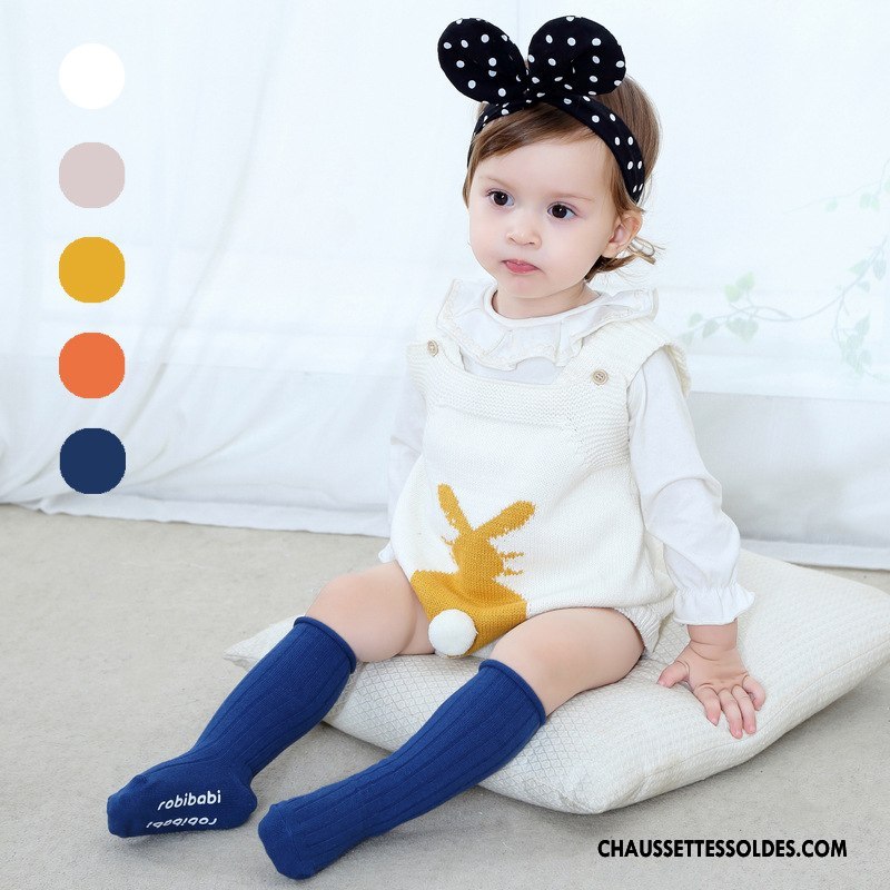 Chaussettes Mi Hautes Garçon Enfant Rayé Milieu Bouche Libre Long Stock Bébé Bleu