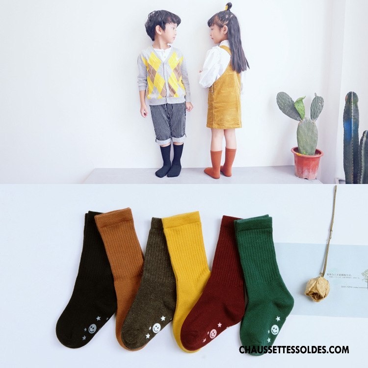Chaussettes Mi Hautes Garçon Enfant Rétro Milieu Bleu