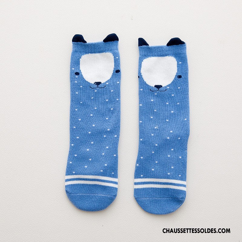 Chaussettes Mi Hautes Garçon Enfant Très Mince Creux Guipure Bébé Matelassé Engrener Bleu