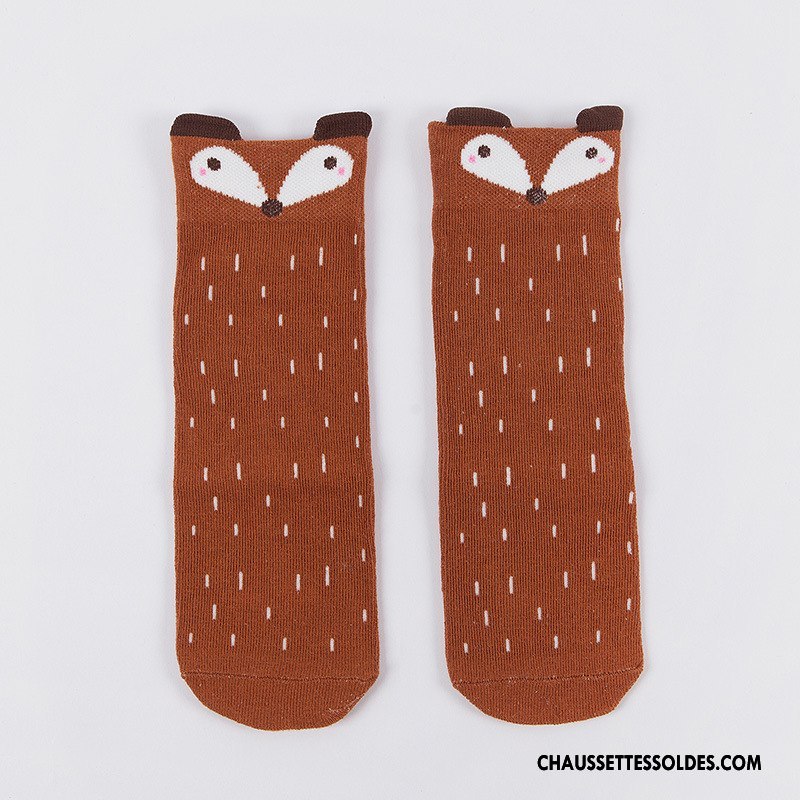 Chaussettes Mi Hautes Garçon Printemps Milieu Antidérapant Le Nouveau Bouche Libre Bébé Marron / Brun