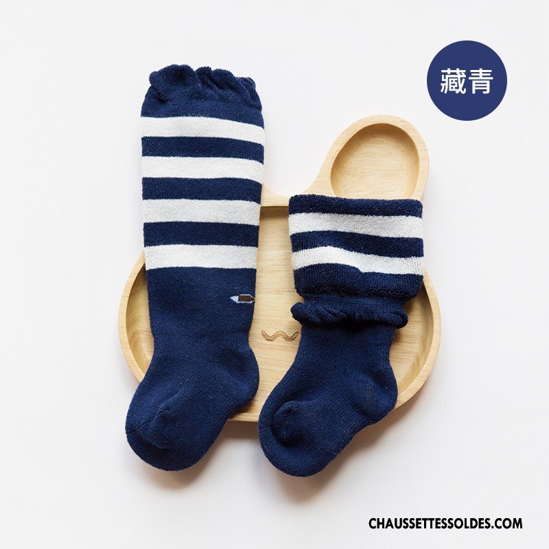 Chaussettes Mi Hautes Garçon Renforcé Coton Bio Bébé L'automne Hiver Le Nouveau Bleu
