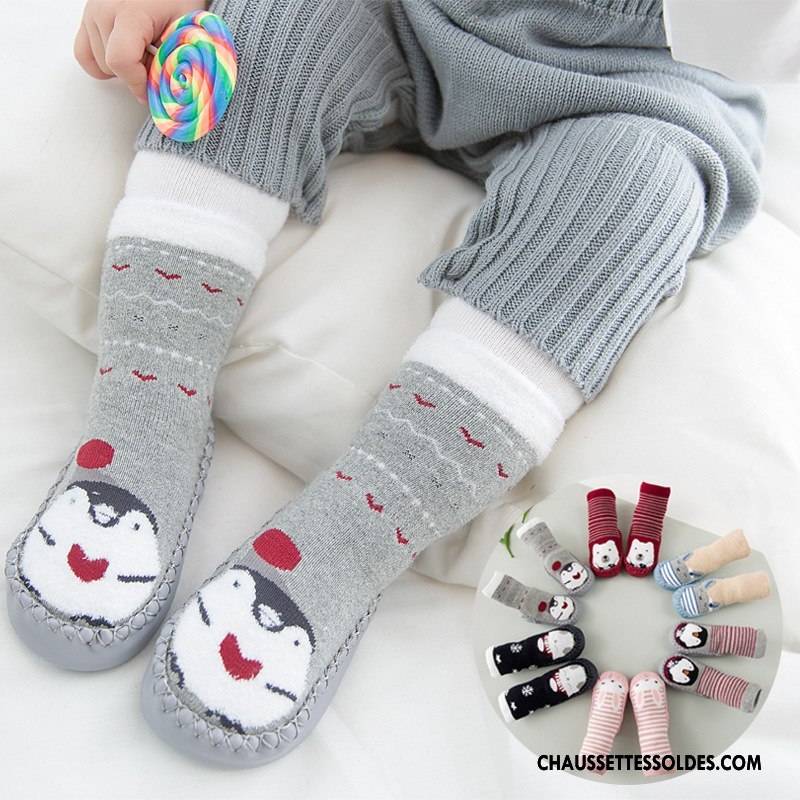 Chaussettes Mi Hautes Garçon Terry Bébé Thermiques Enfant L'automne Petit Gris