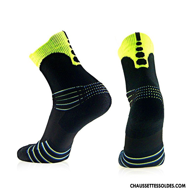 Chaussettes Mi Hautes Homme Basket Courte Serviette Mode Antidérapant Été Noir