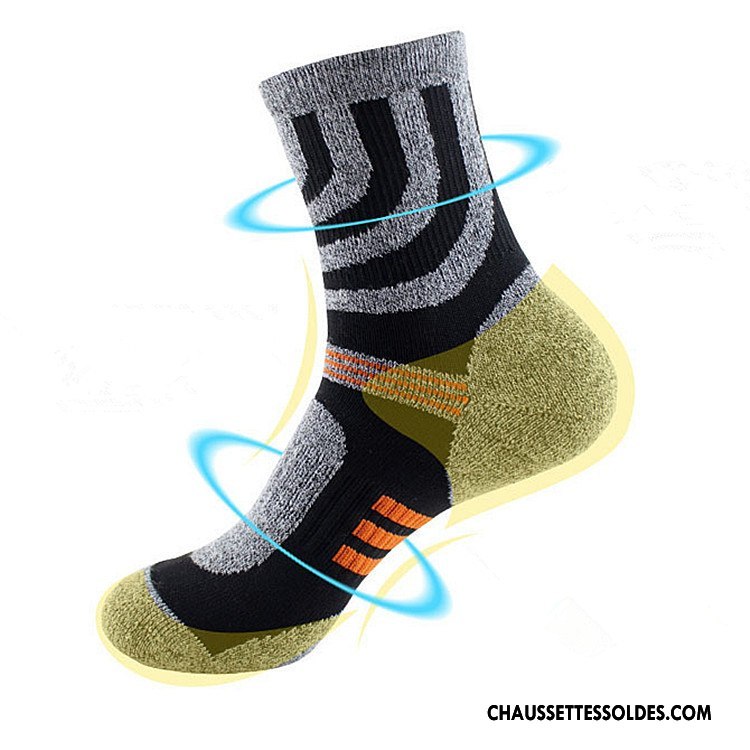 Chaussettes Mi Hautes Homme Basket Randonnée Chaussettes En Coton Escalade Anti-odeur Mouvement Gris
