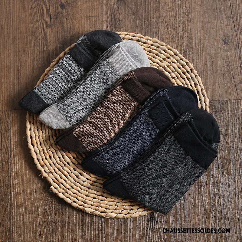 Chaussettes Mi Hautes Homme Casual Manuel Matelassé Mouvement Petit Confortable Pure Bleu