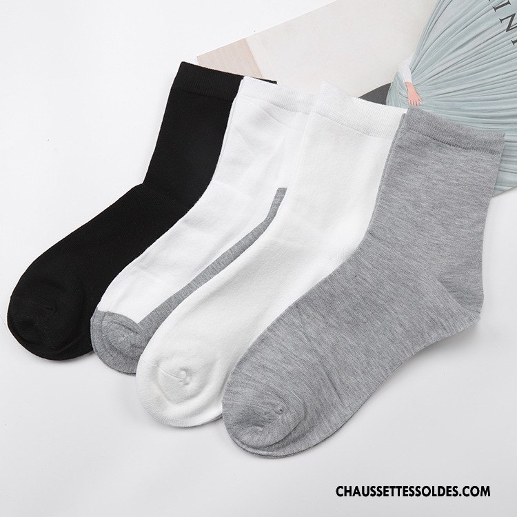 Chaussettes Mi Hautes Homme Casual Milieu Hiver Renforcé De Travail L'automne Pure Gris