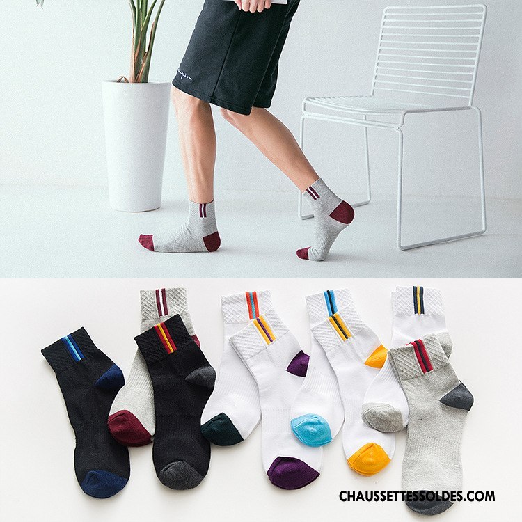Chaussettes Mi Hautes Homme Chaussette Courte Coton Bio Milieu Toutes Les Saisons Mouvement Nouvelles Arrivées Gris