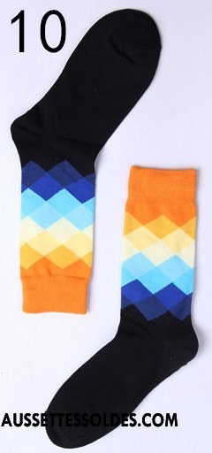 Chaussettes Mi Hautes Homme Chaussette Longue Tendance Chaussettes En Coton Femme Losange Pente Coloré