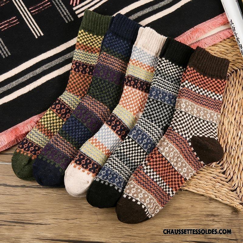 Chaussettes Mi Hautes Homme Confortable Milieu L'automne Fluide Doux Style National Hiver Marron / Brun