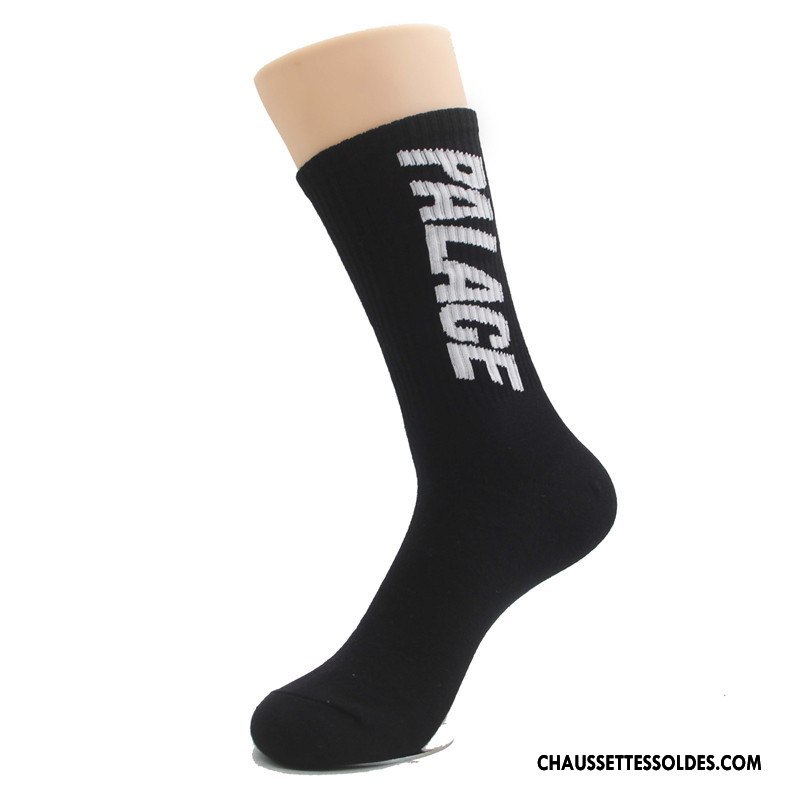 Chaussettes Mi Hautes Homme Coton Bio Mode Danse De Rue Femme Longue Hip Hop Noir