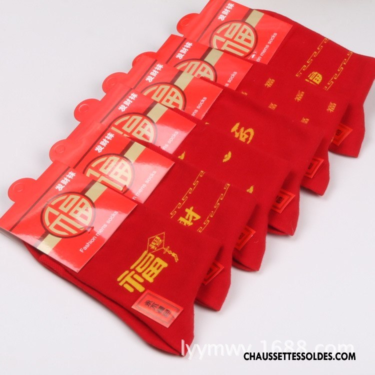 Chaussettes Mi Hautes Homme Coton Bio Petit Mariage Nouveau Hiver Longue Rouge
