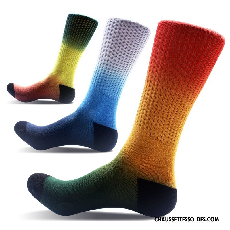 Chaussettes Mi Hautes Homme Créatif De Plein Air Mouvement L'automne Hiver Coloré