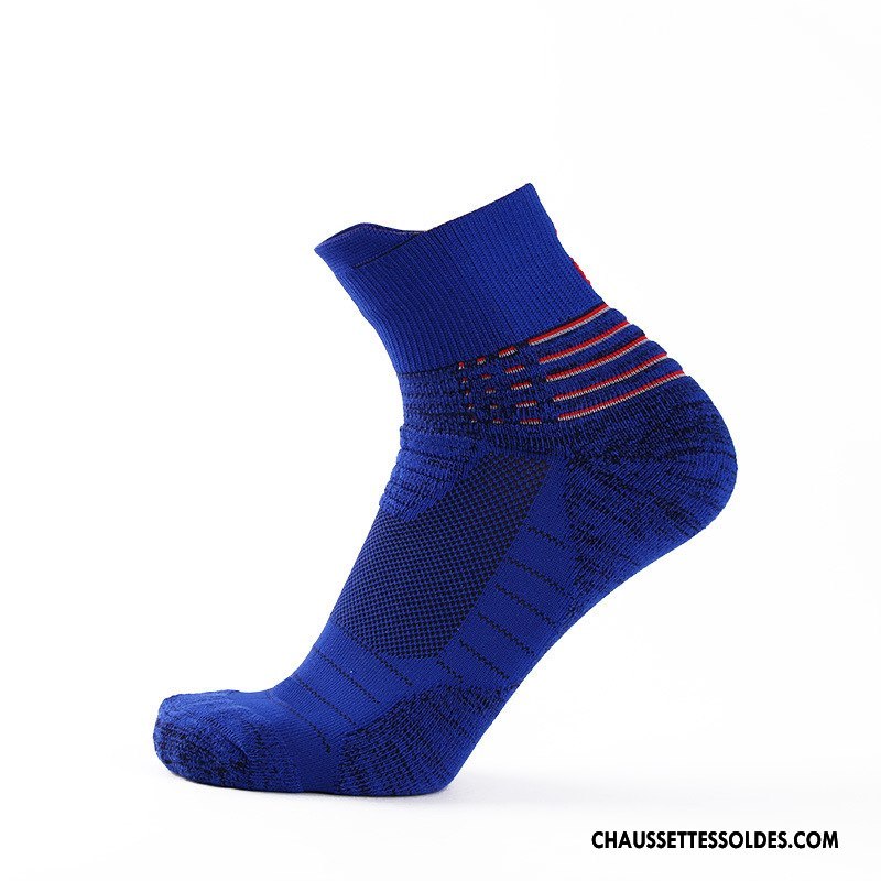 Chaussettes Mi Hautes Homme Cushioning De Plein Air Terry Basket Antidérapant Respirant Bleu Marin