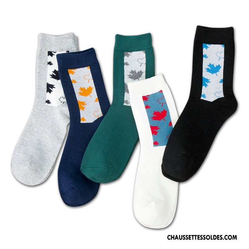 Chaussettes Mi Hautes Homme De Travail Créatif Le Nouveau Casual Hiver Milieu Bleu