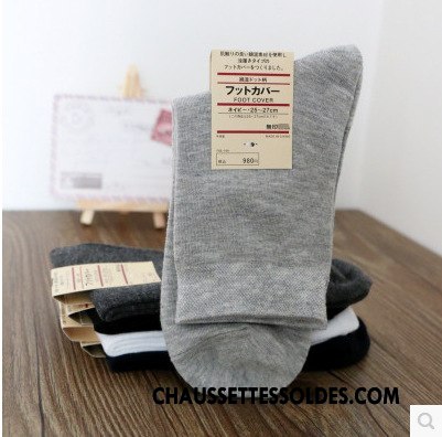 Chaussettes Mi Hautes Homme De Travail Haute Qualité Pure Gris