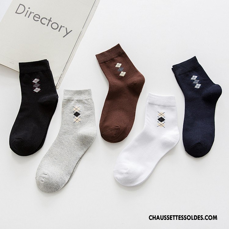 Chaussettes Mi Hautes Homme De Travail Nouveau Coton Bio 100% Coton Chaussette Courte Hiver Marron / Brun