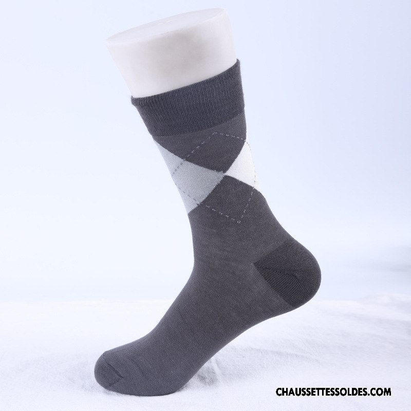 Chaussettes Mi Hautes Homme De Travail Racé Absorber La Sueur Respirant Fibre Bambou Gris