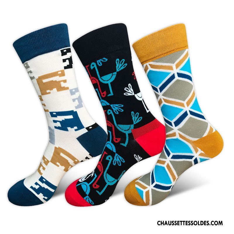 Chaussettes Mi Hautes Homme Europe Le Nouveau Mode Lovers Milieu Tendance Coloré