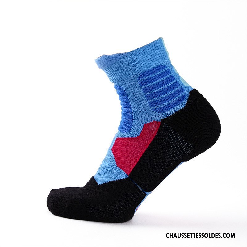 Chaussettes Mi Hautes Homme Femme Milieu Basket Séchage Rapide Respirant Métier Bleu Marin