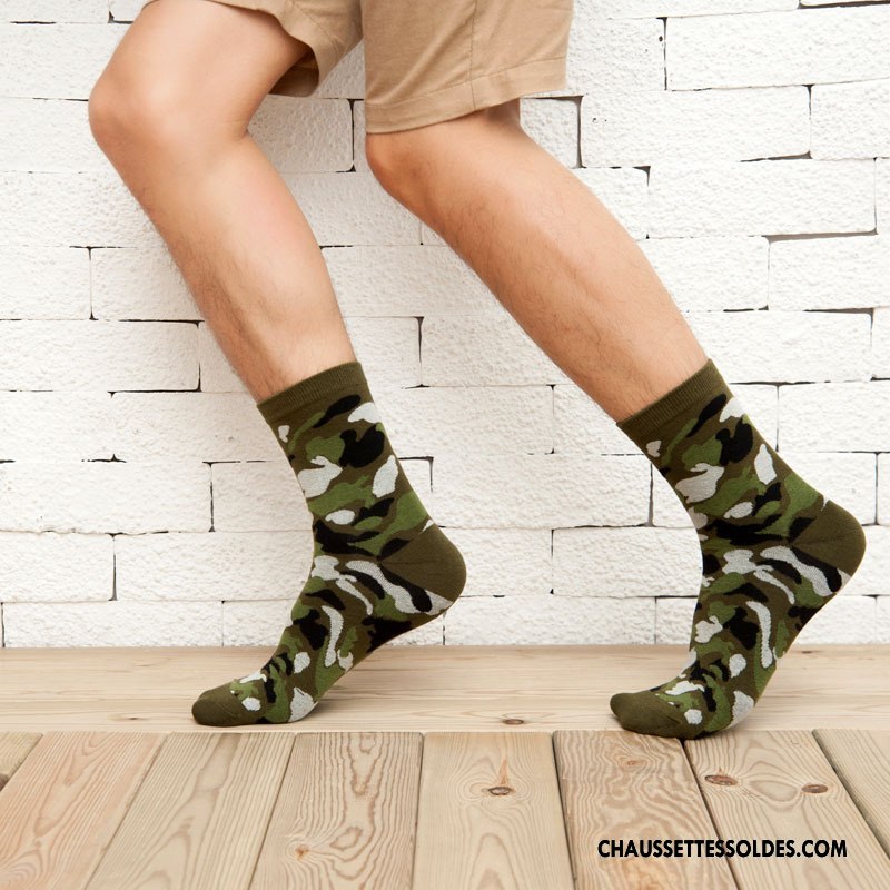 Chaussettes Mi Hautes Homme Gentilhomme Matelassé Hiver L'automne Le Nouveau Milieu Vert