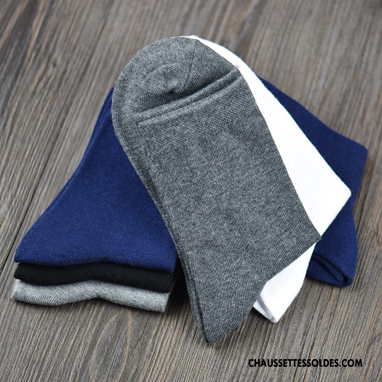 Chaussettes Mi Hautes Homme Gros L'automne Matelassé De Travail Milieu Le Nouveau Pure Gris